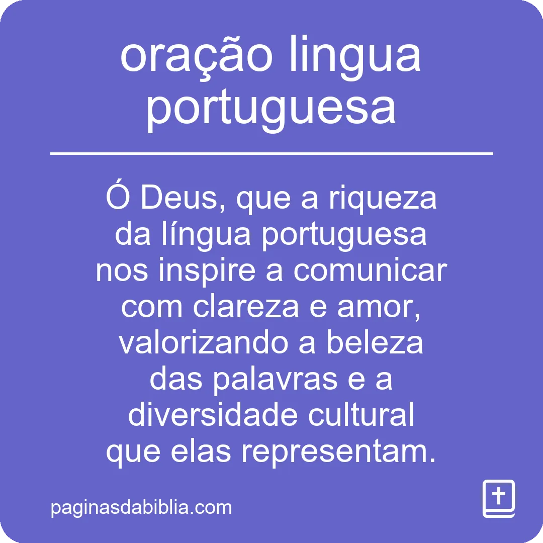 oração lingua portuguesa