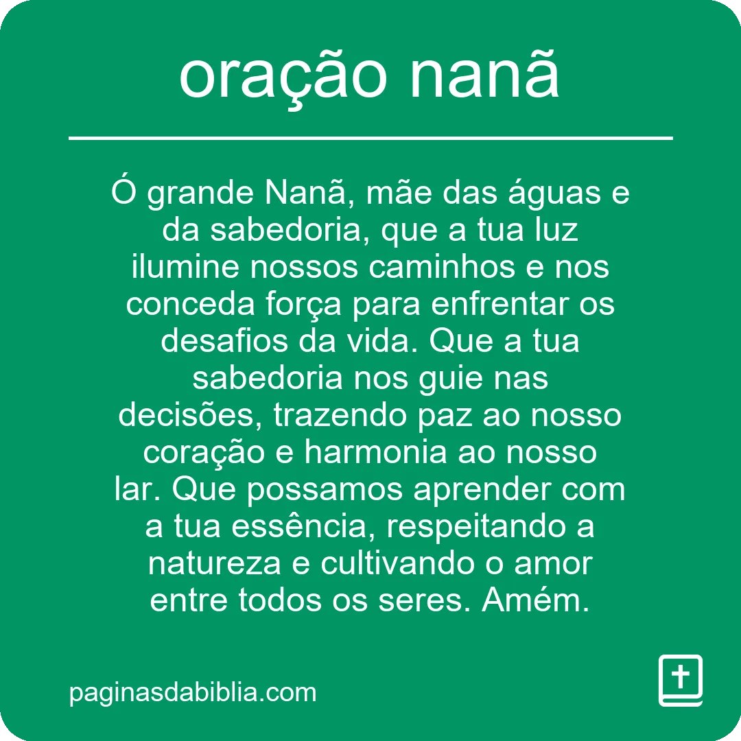 oração nanã