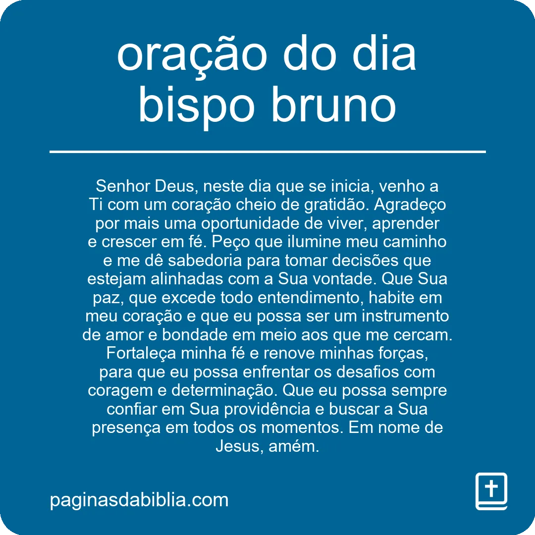 oração do dia bispo bruno