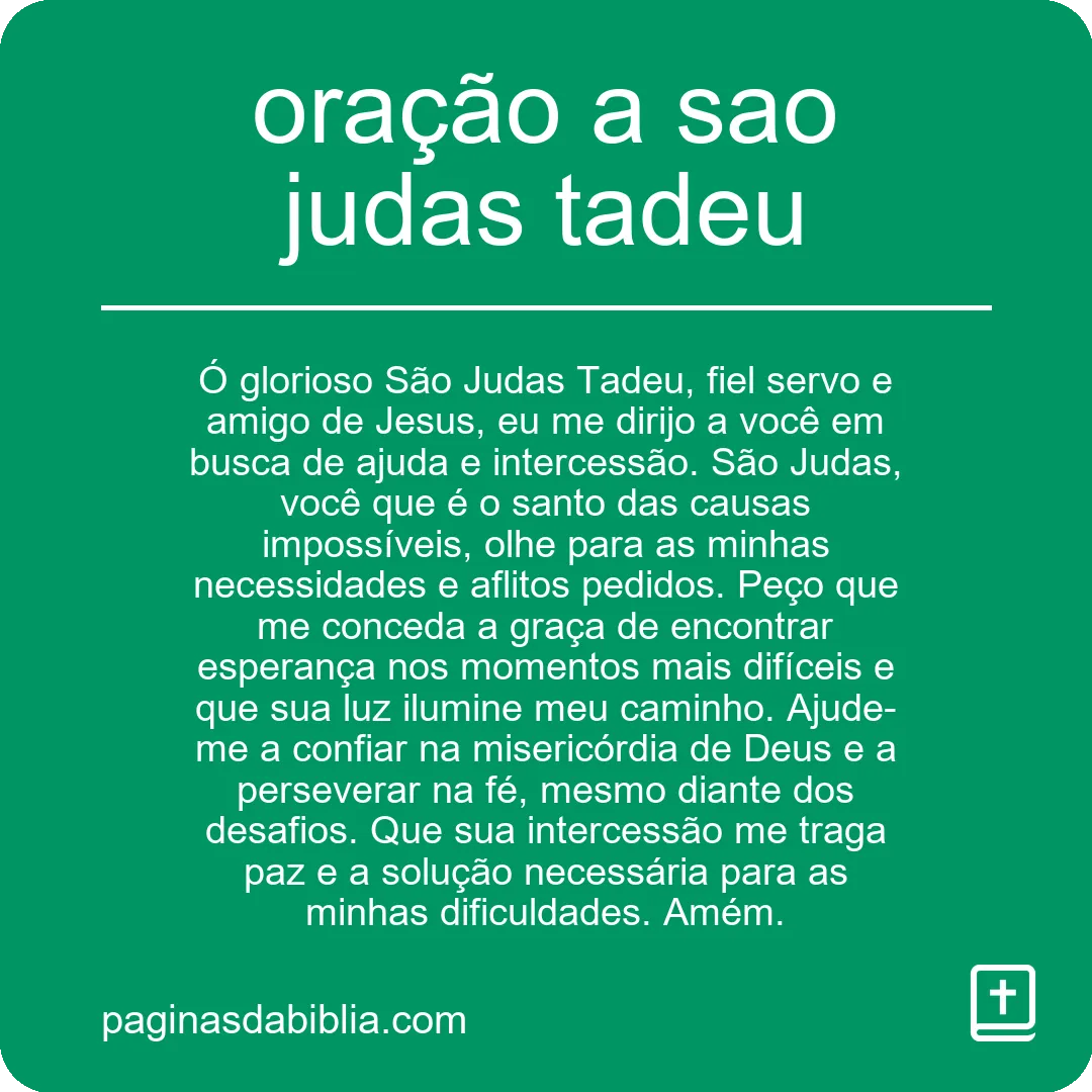 oração a sao judas tadeu