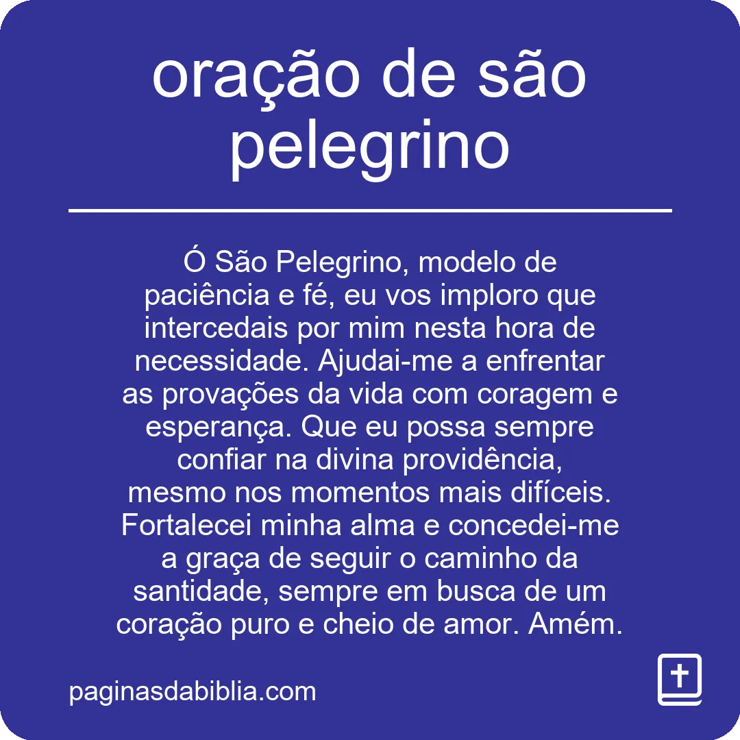 oração de são pelegrino