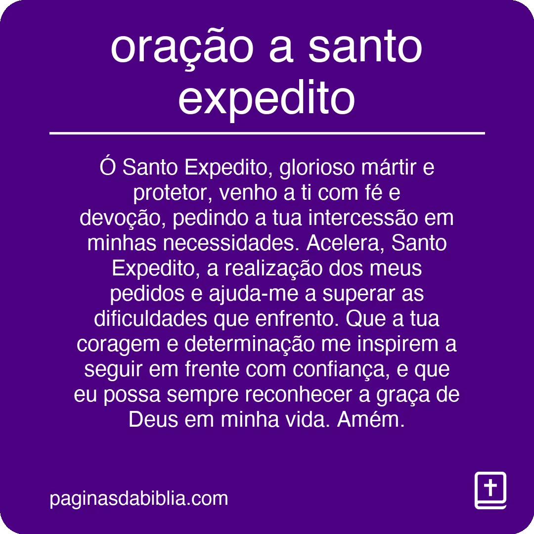 oração a santo expedito