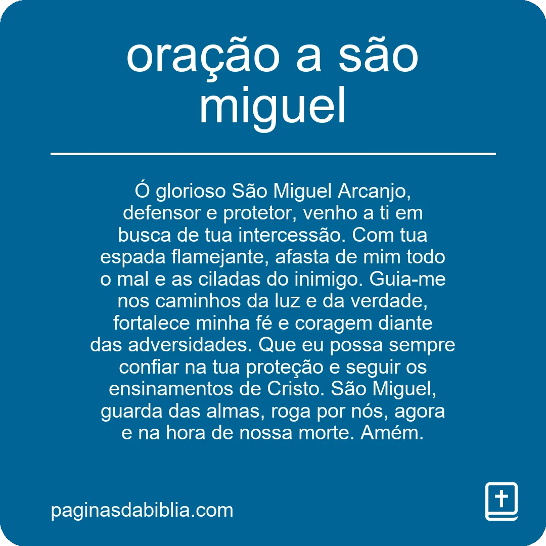 oração a são miguel