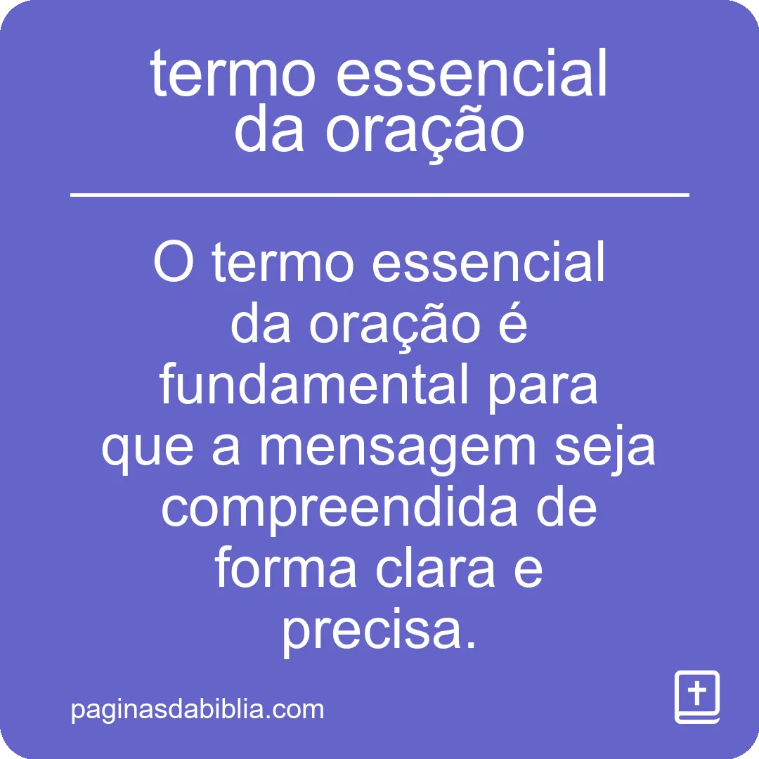 termo essencial da oração