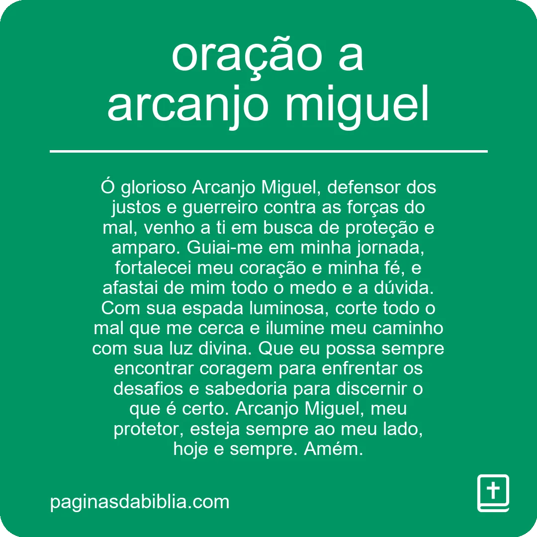 oração a arcanjo miguel