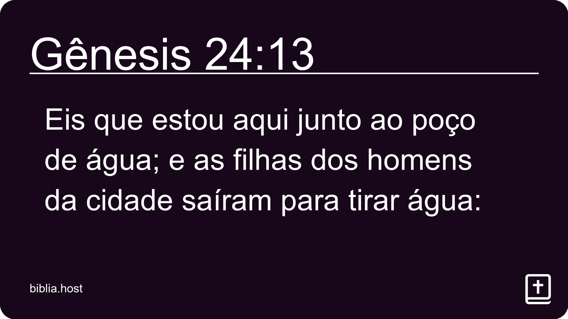 Gênesis 24:13