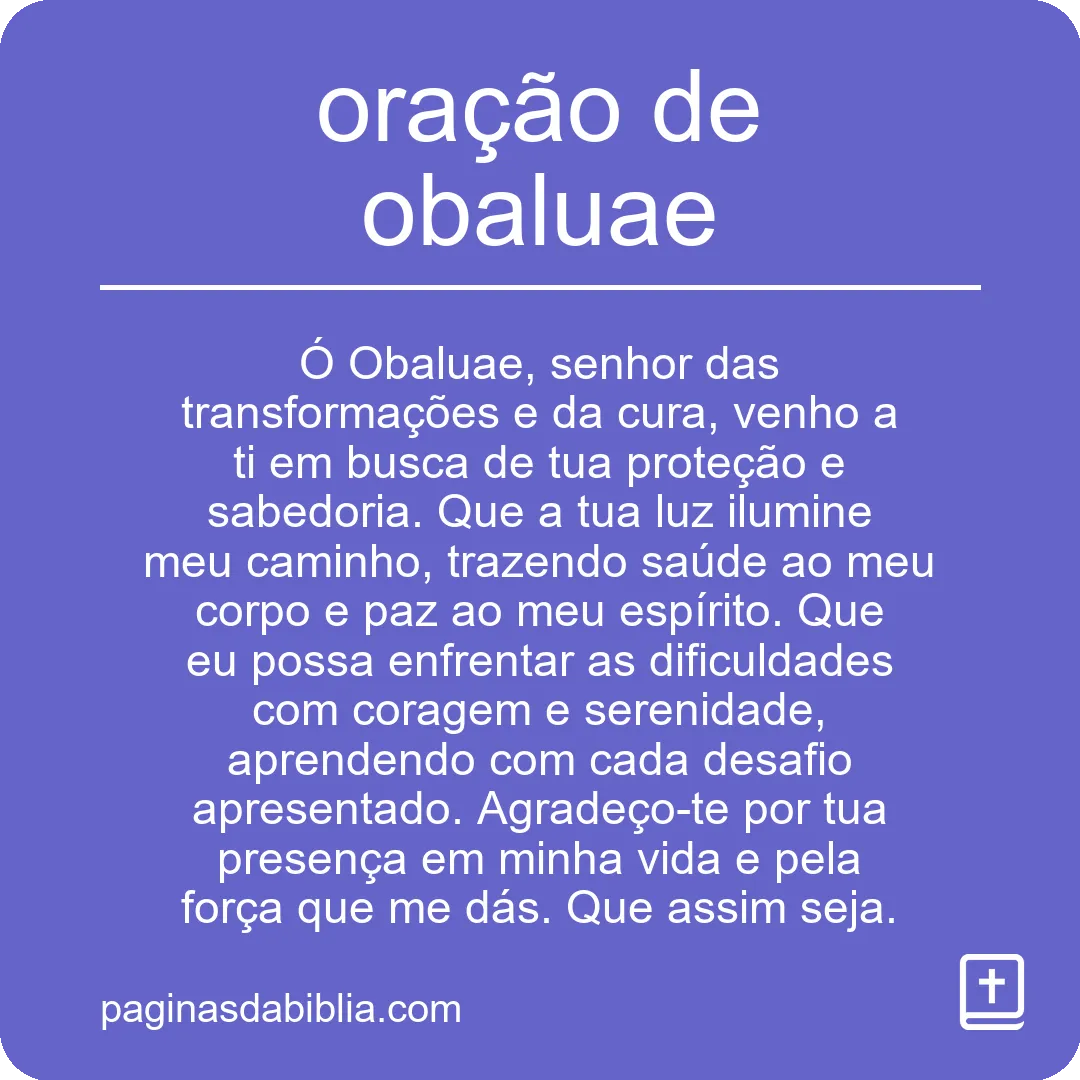 oração de obaluae