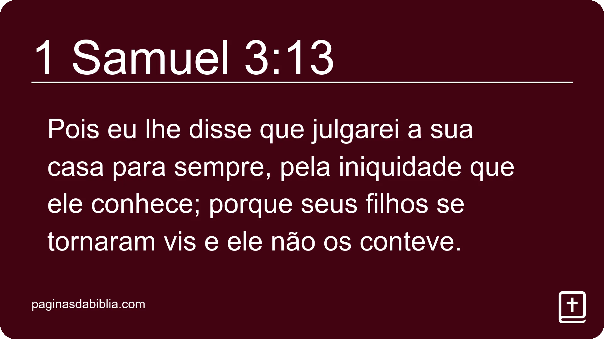 1 Samuel 3:13