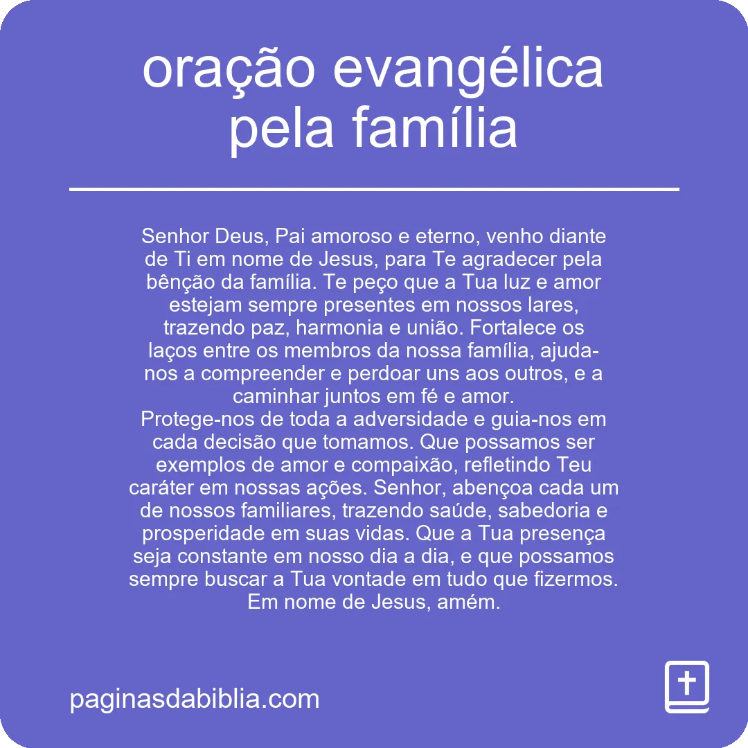 oração evangélica pela família