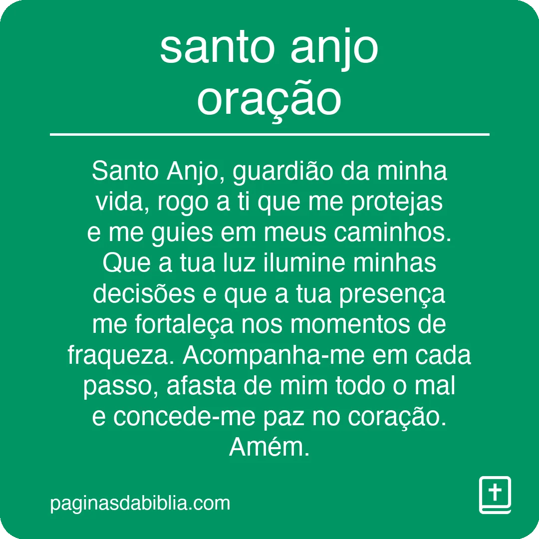 santo anjo oração