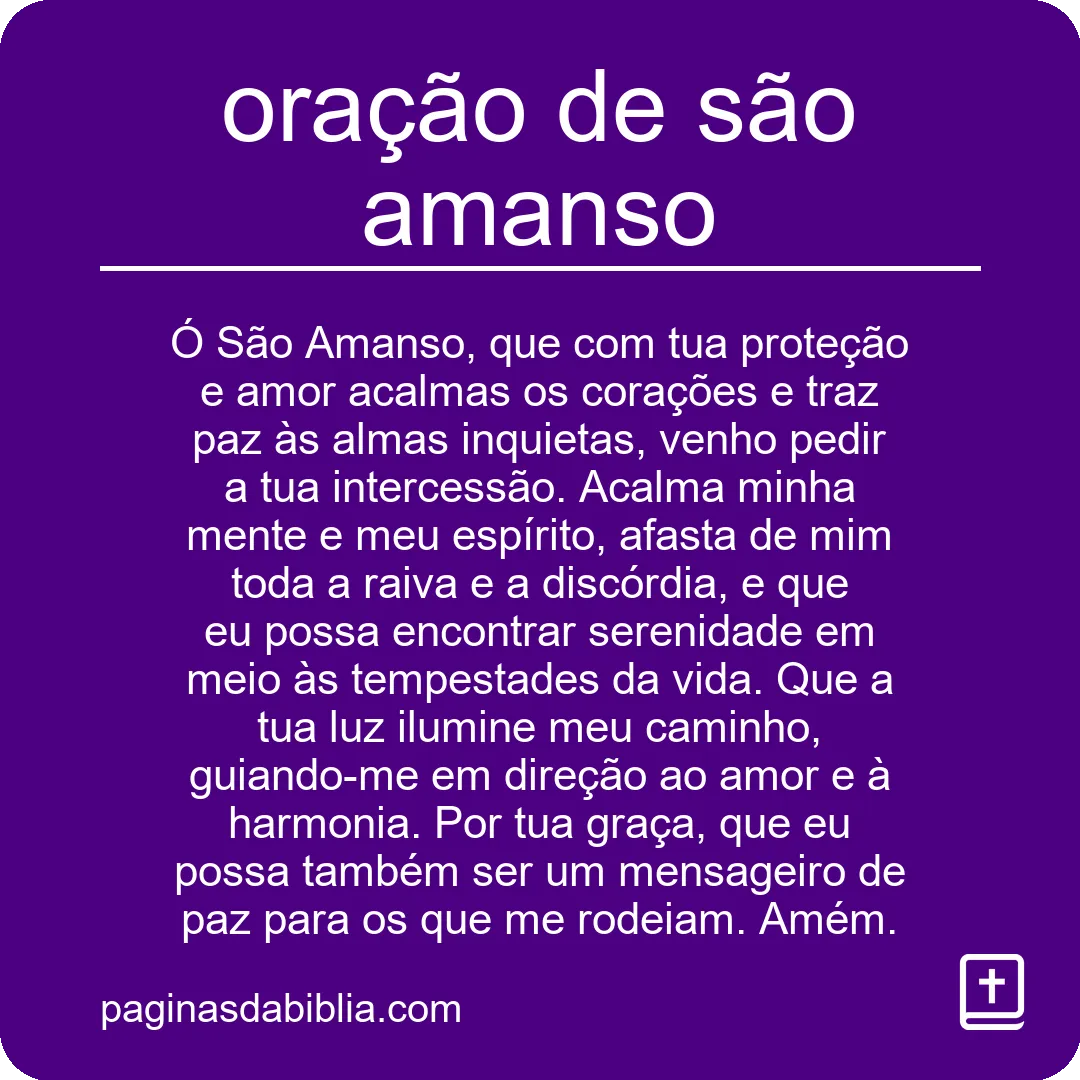 oração de são amanso