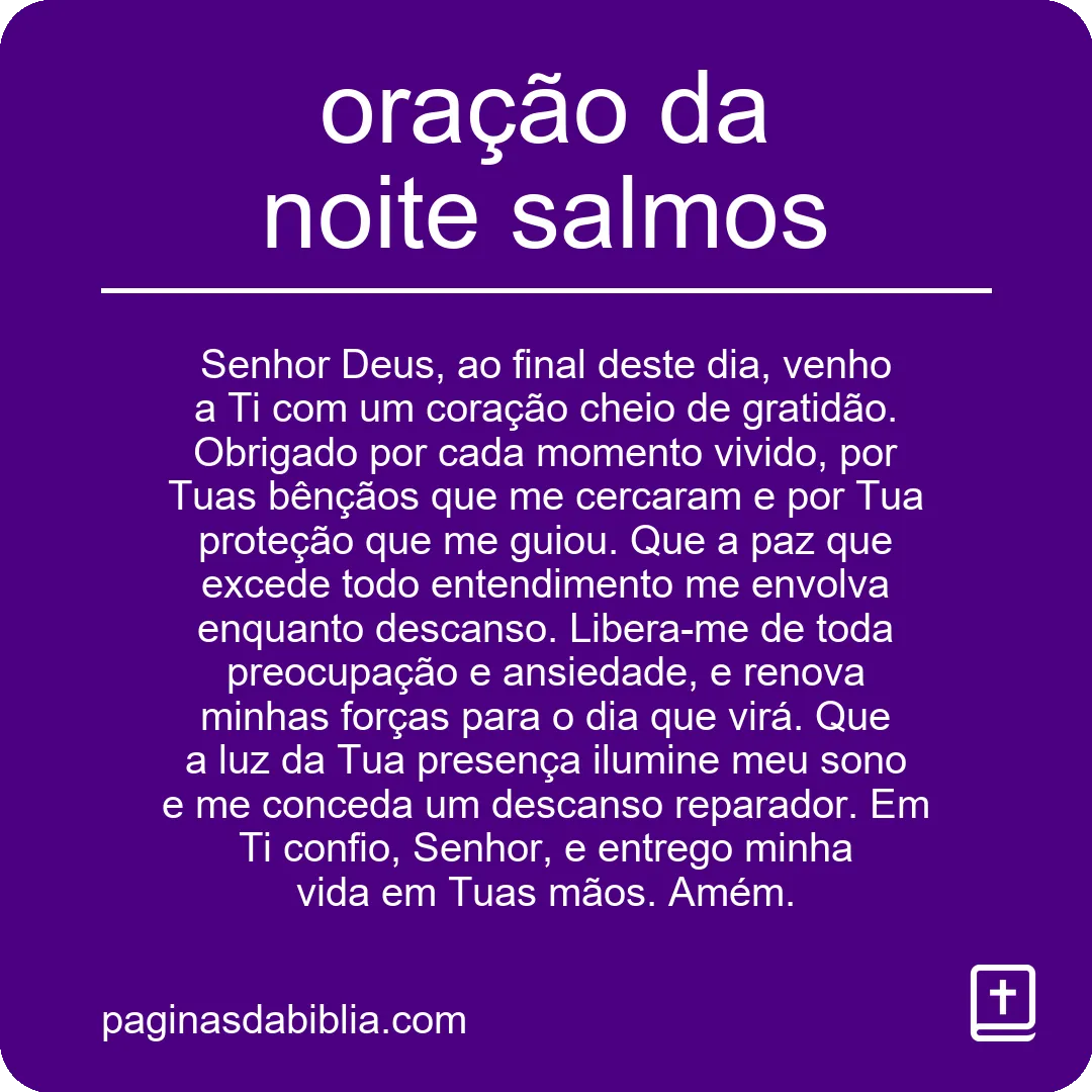 oração da noite salmos