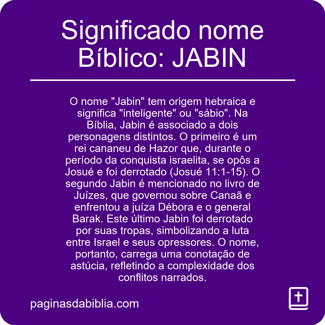 Significado nome Bíblico: JABIN