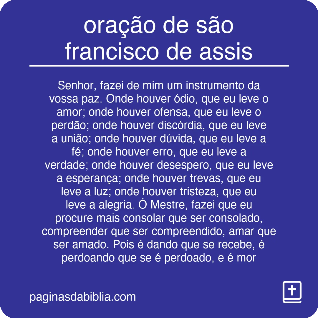 oração de são francisco de assis