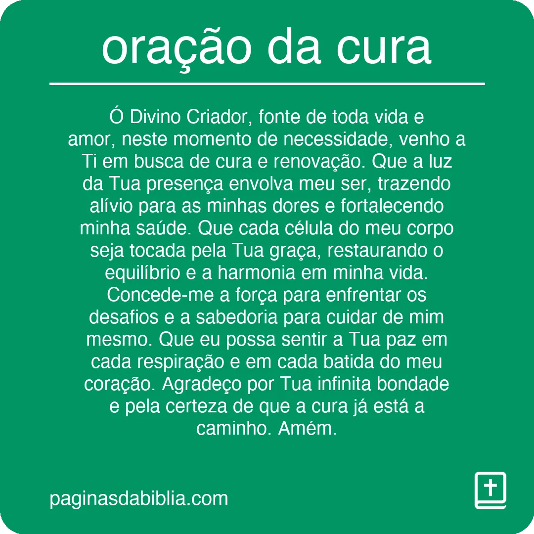 oração da cura