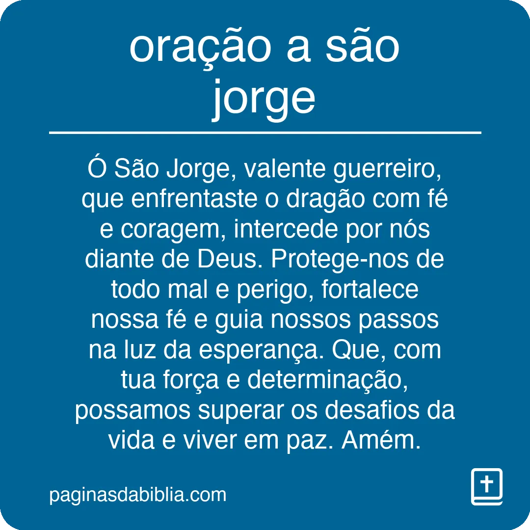 oração a são jorge