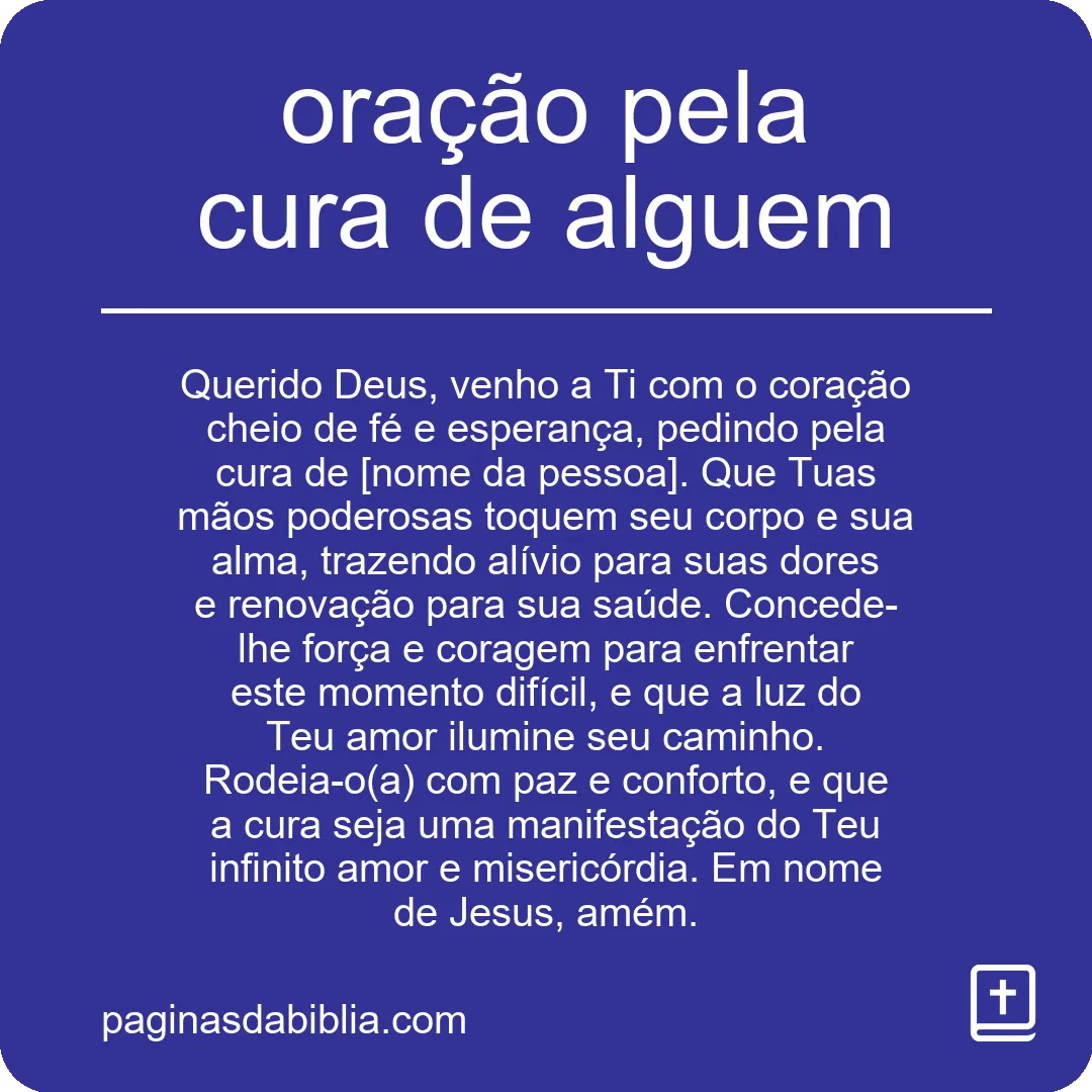 oração pela cura de alguem