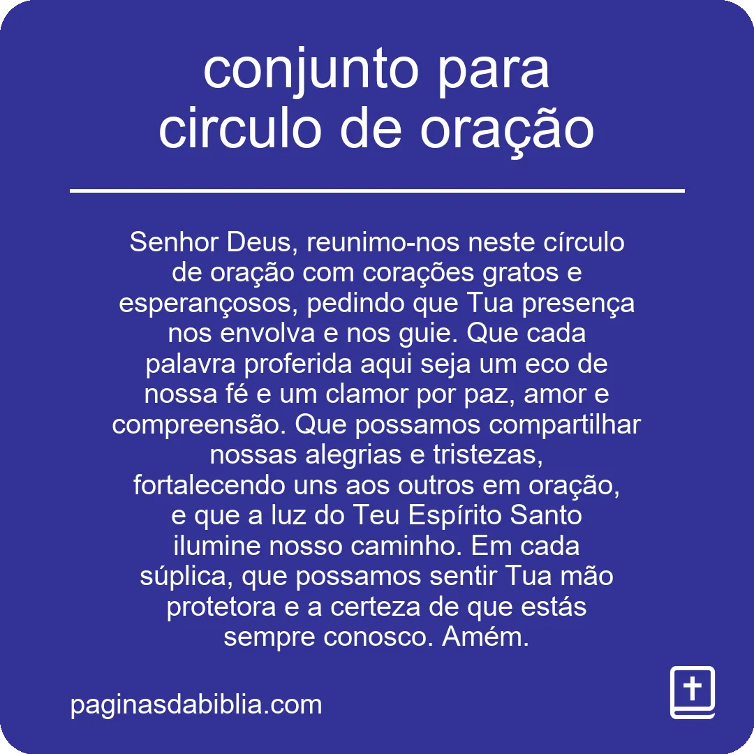 conjunto para circulo de oração