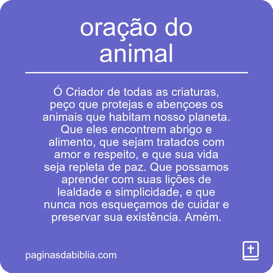 oração do animal