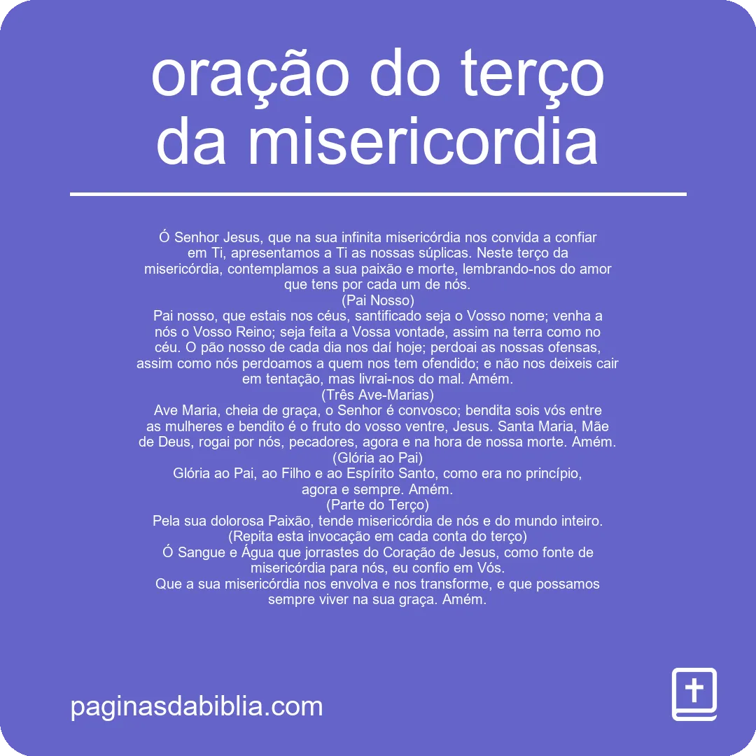 oração do terço da misericordia