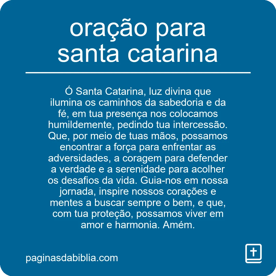 oração para santa catarina