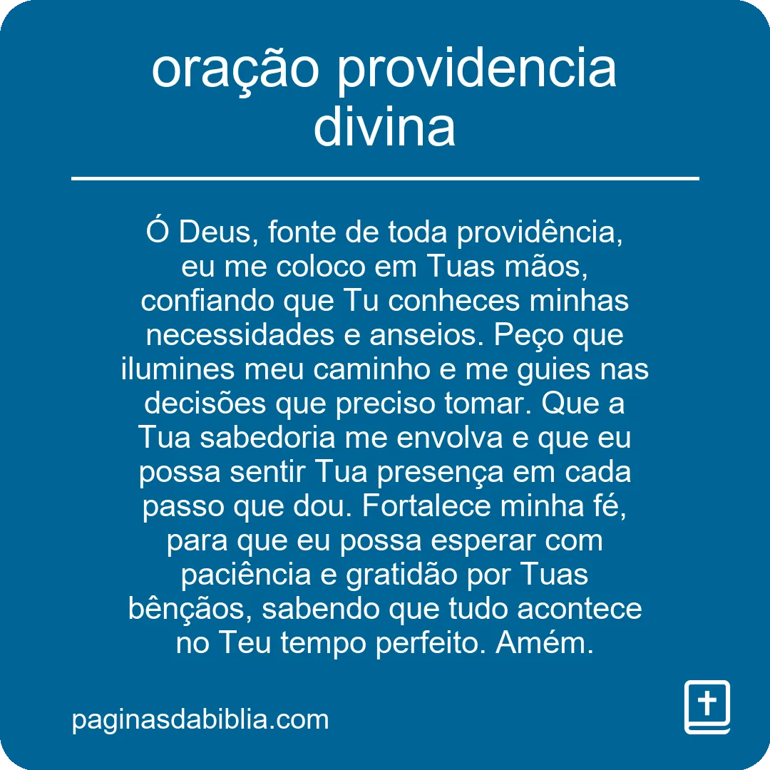 oração providencia divina