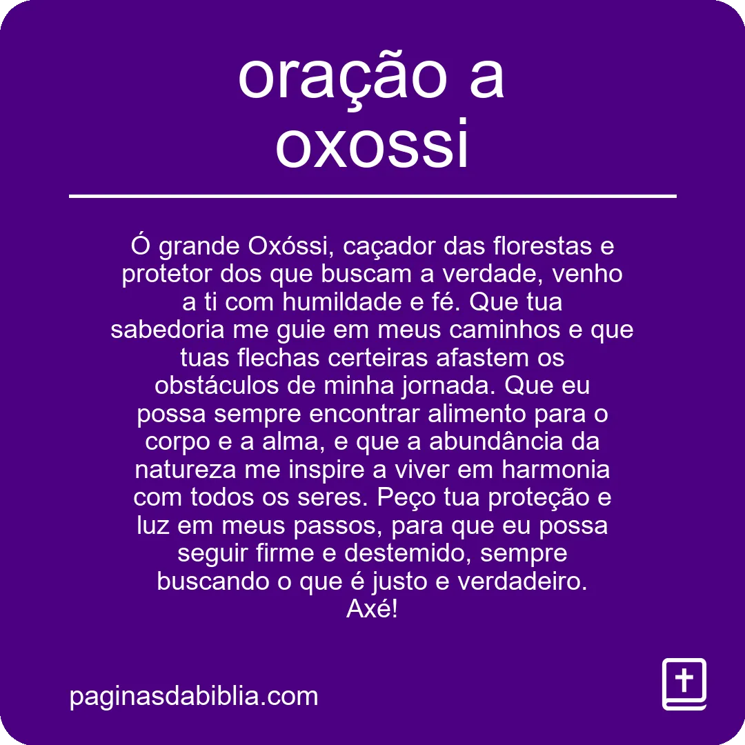 oração a oxossi