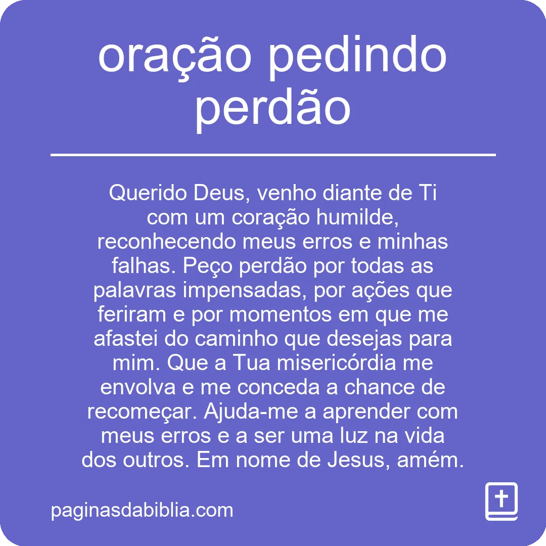 oração pedindo perdão