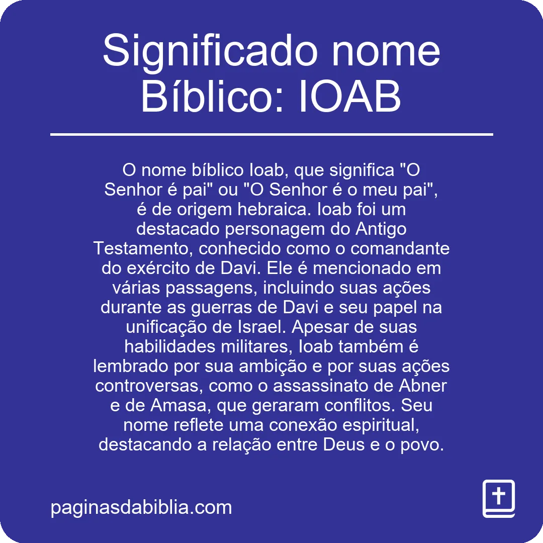 Significado nome Bíblico: IOAB