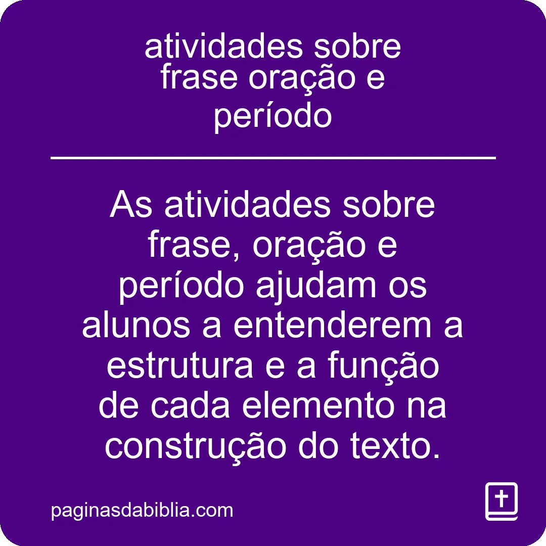 atividades sobre frase oração e período