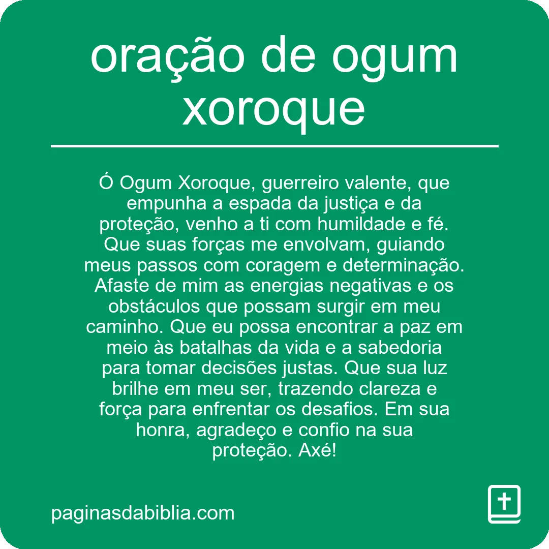 oração de ogum xoroque