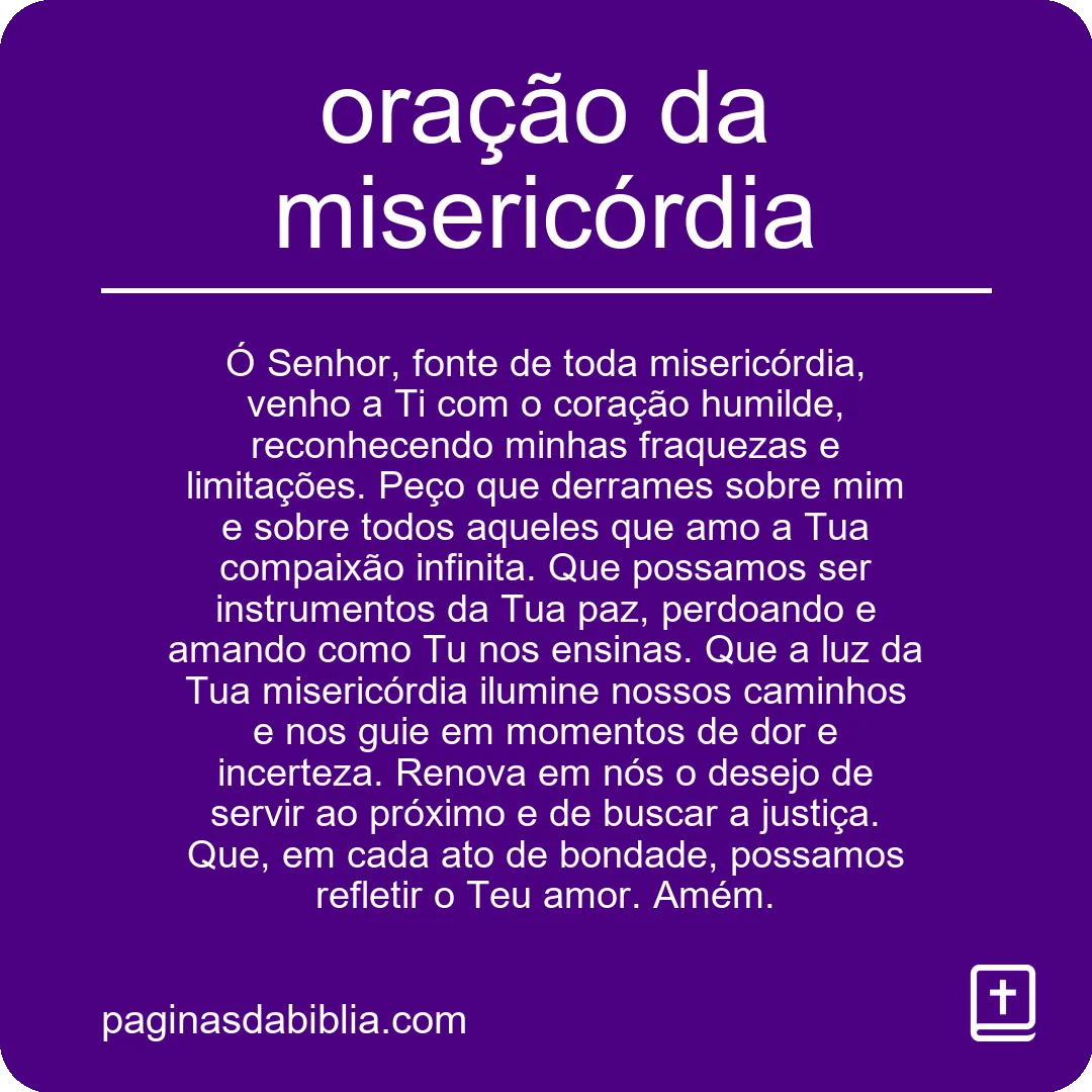 oração da misericórdia