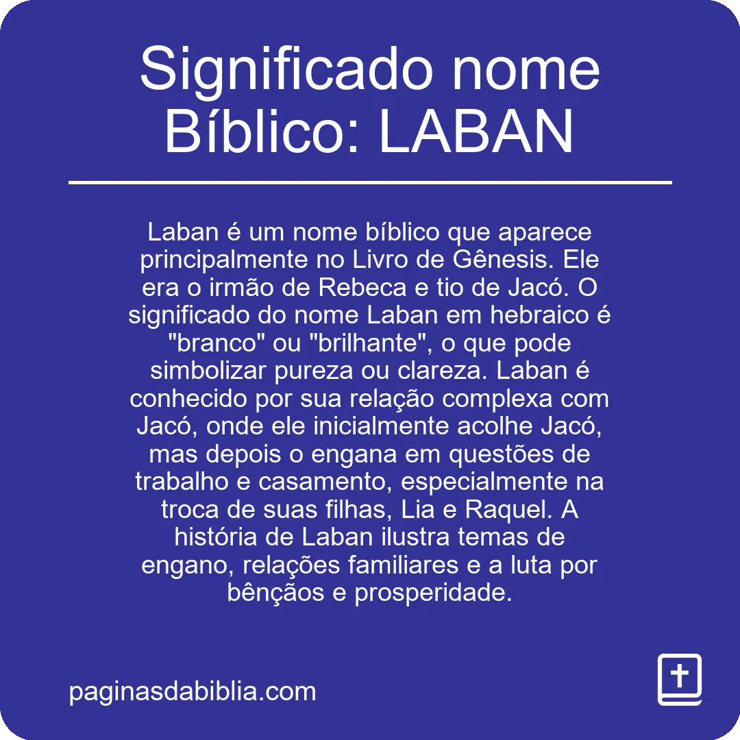 Significado nome Bíblico: LABAN