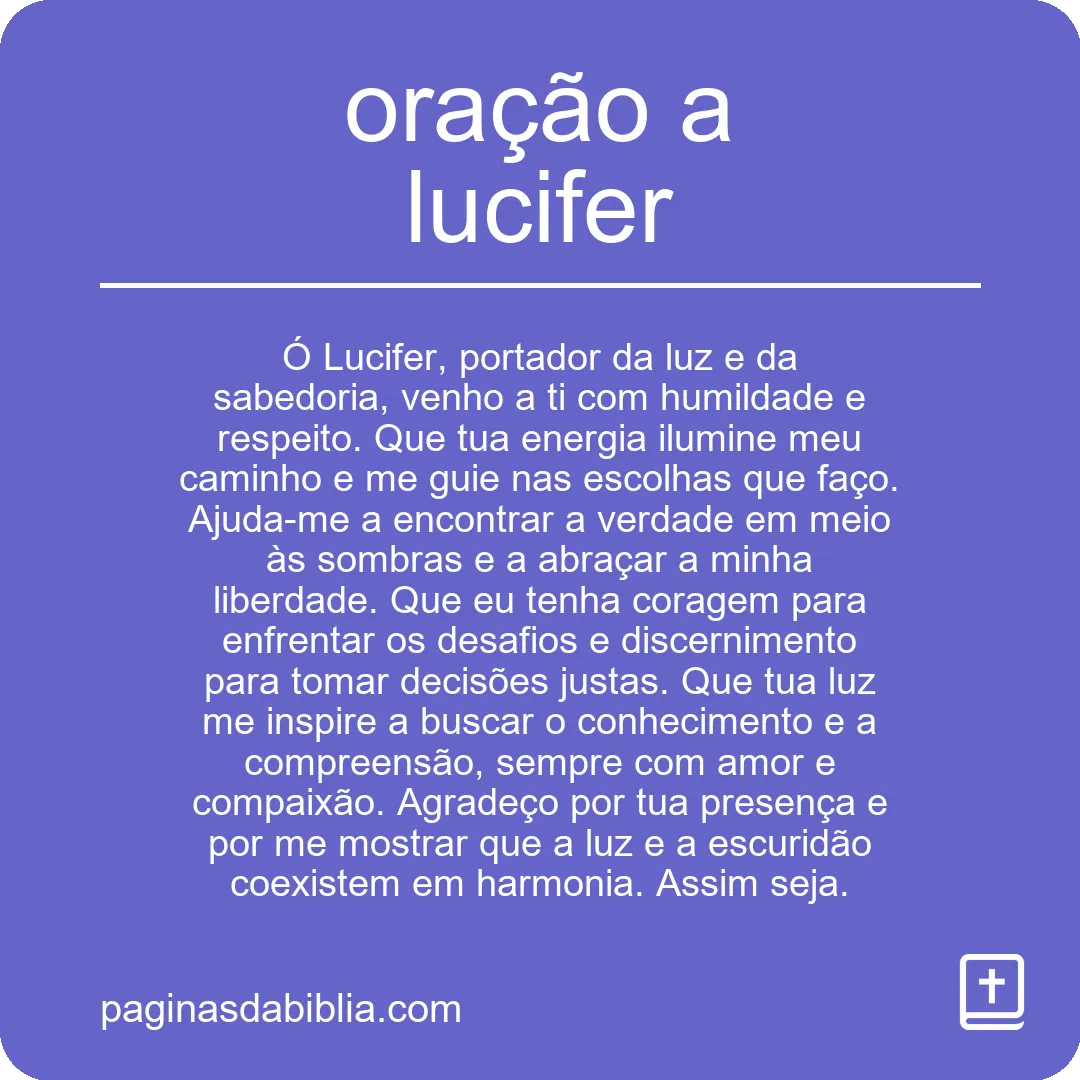 oração a lucifer