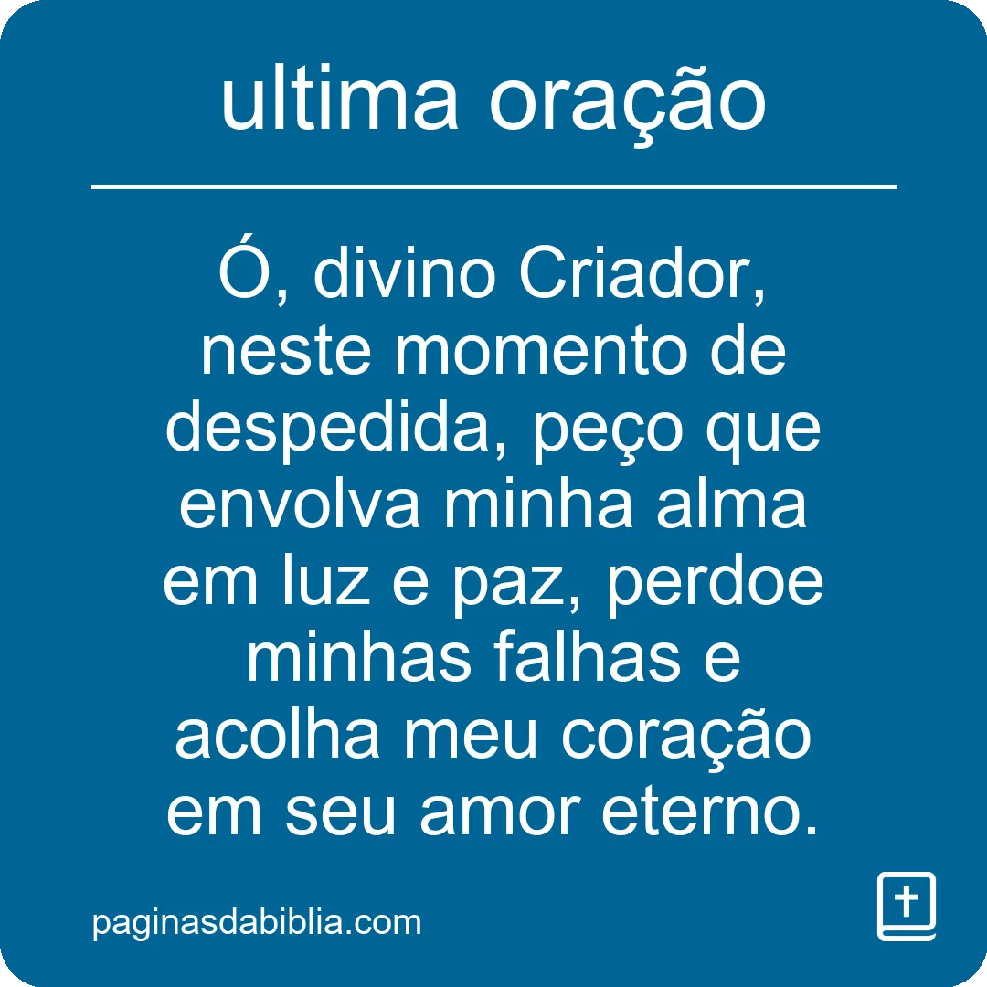 ultima oração