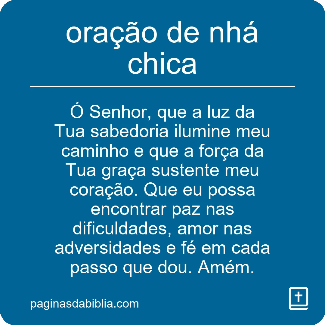 oração de nhá chica