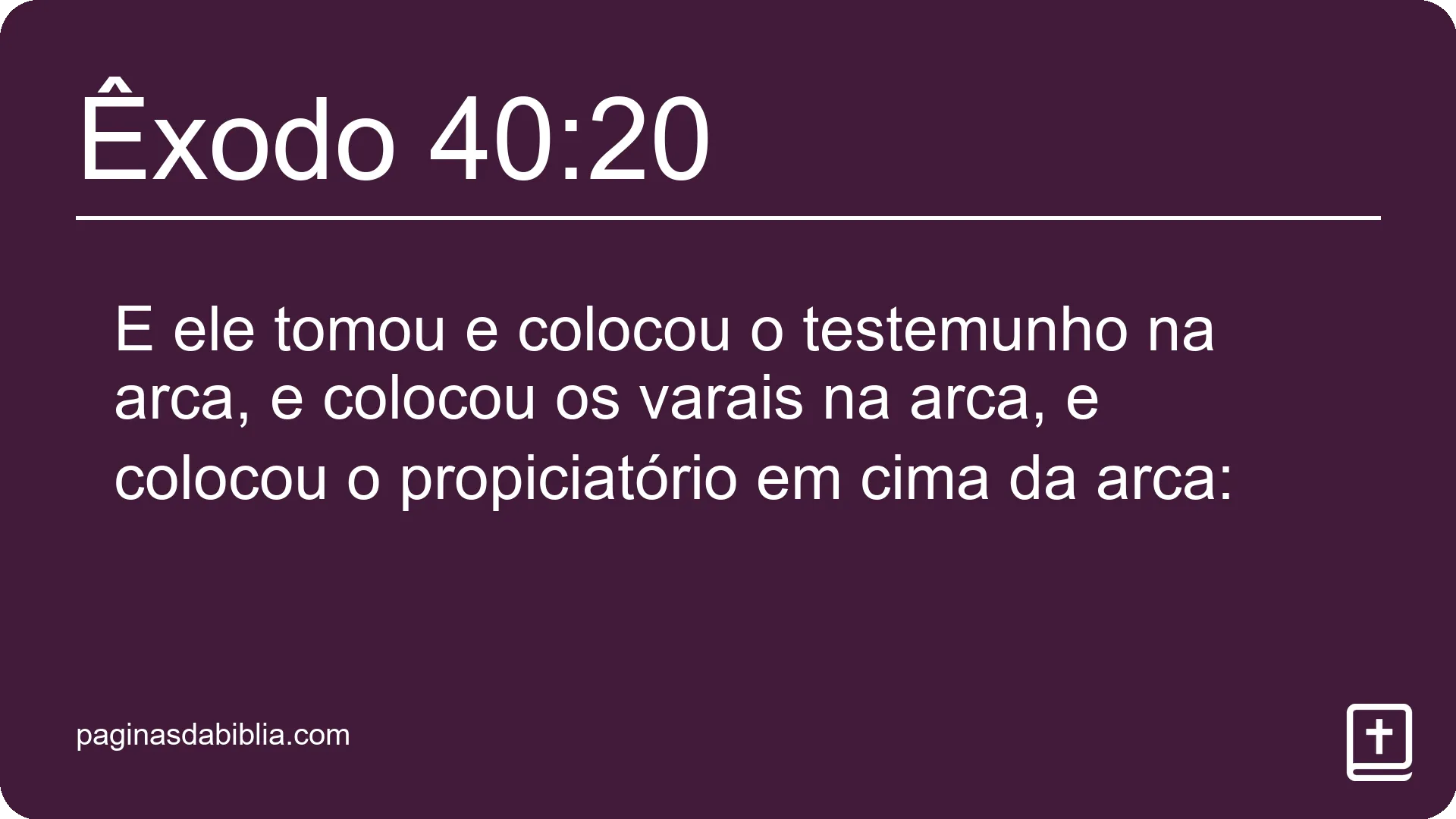 Êxodo 40:20