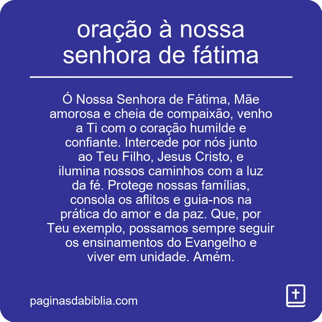 oração à nossa senhora de fátima