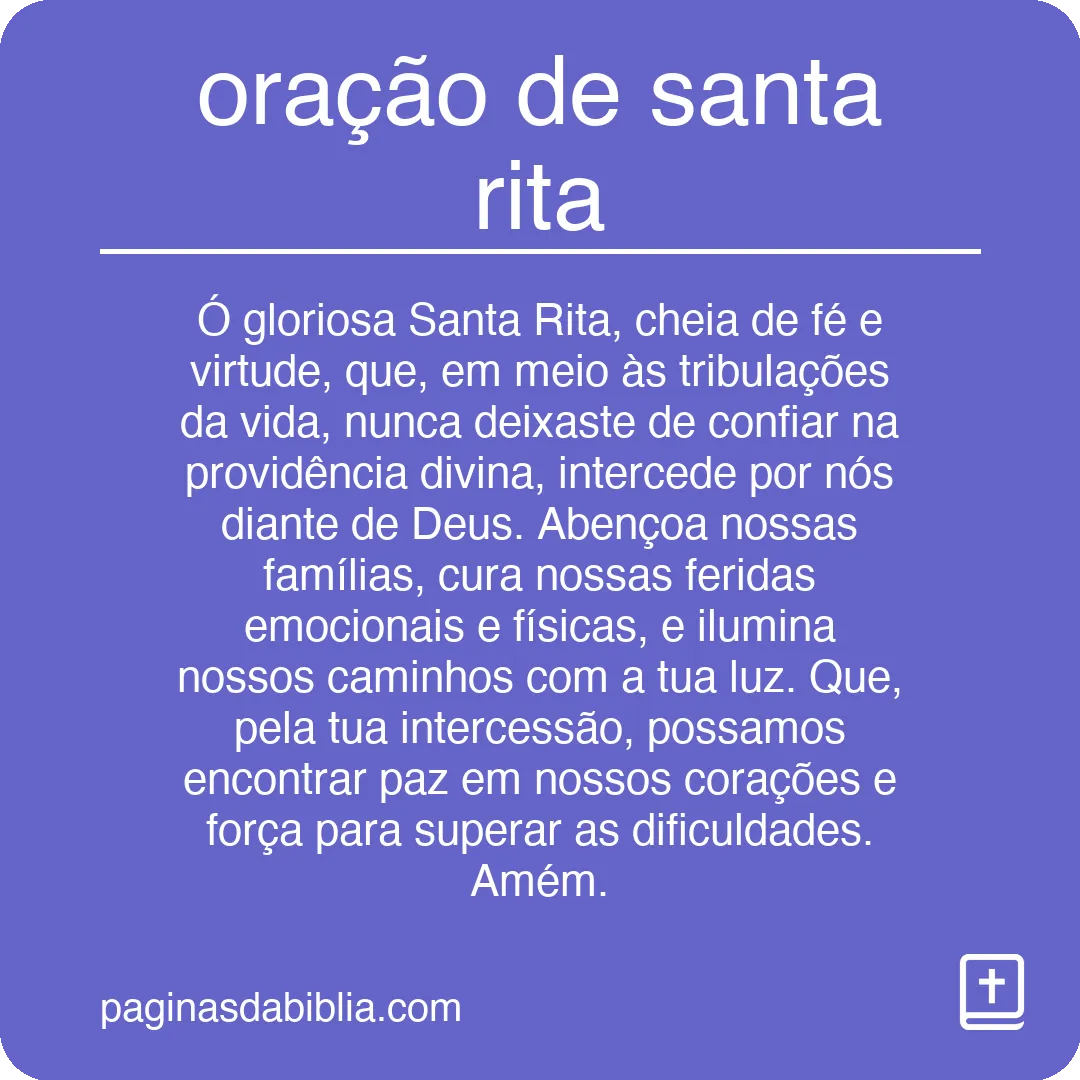 oração de santa rita