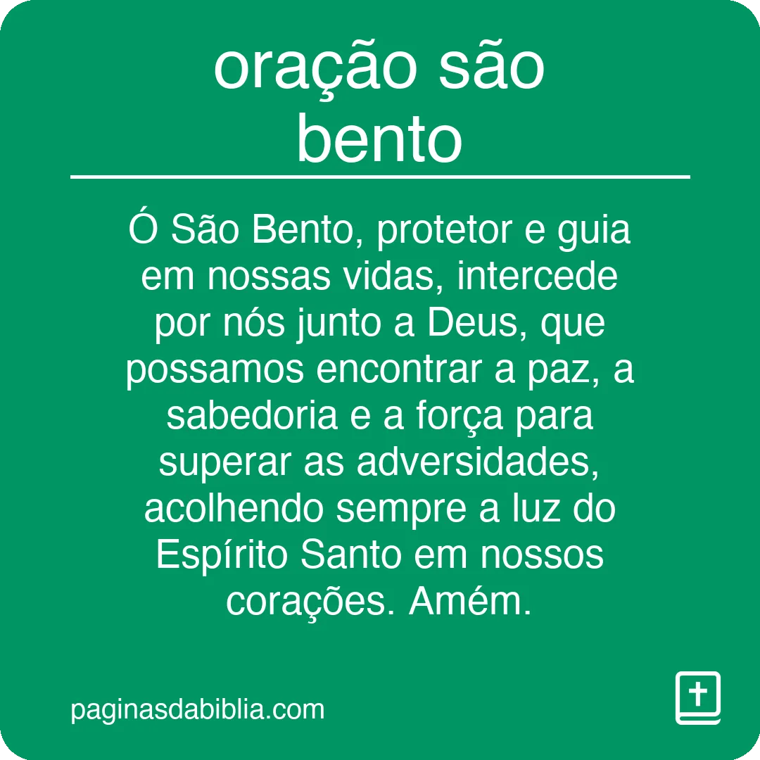 oração são bento