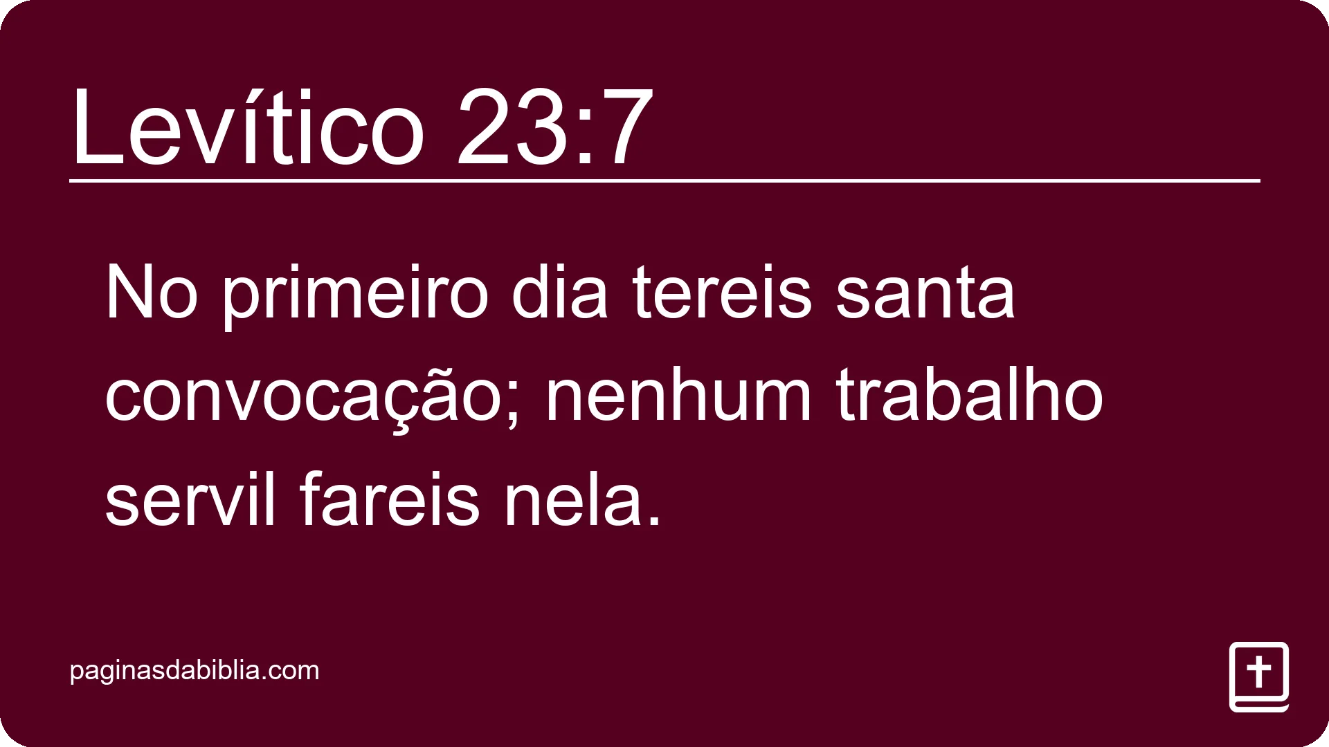 Levítico 23:7