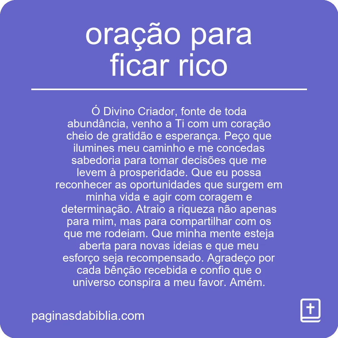 oração para ficar rico