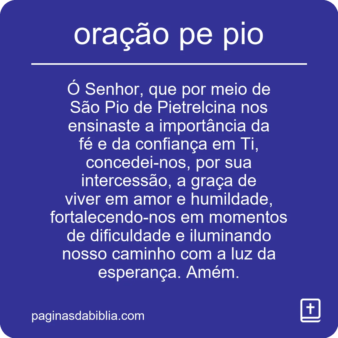 oração pe pio