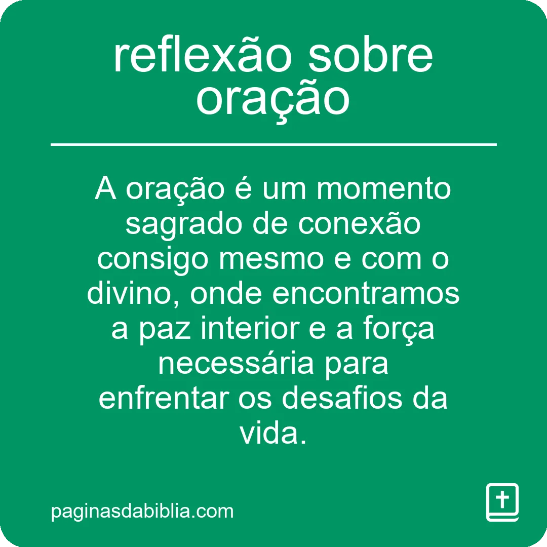 reflexão sobre oração