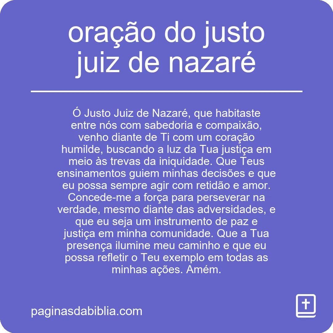 oração do justo juiz de nazaré