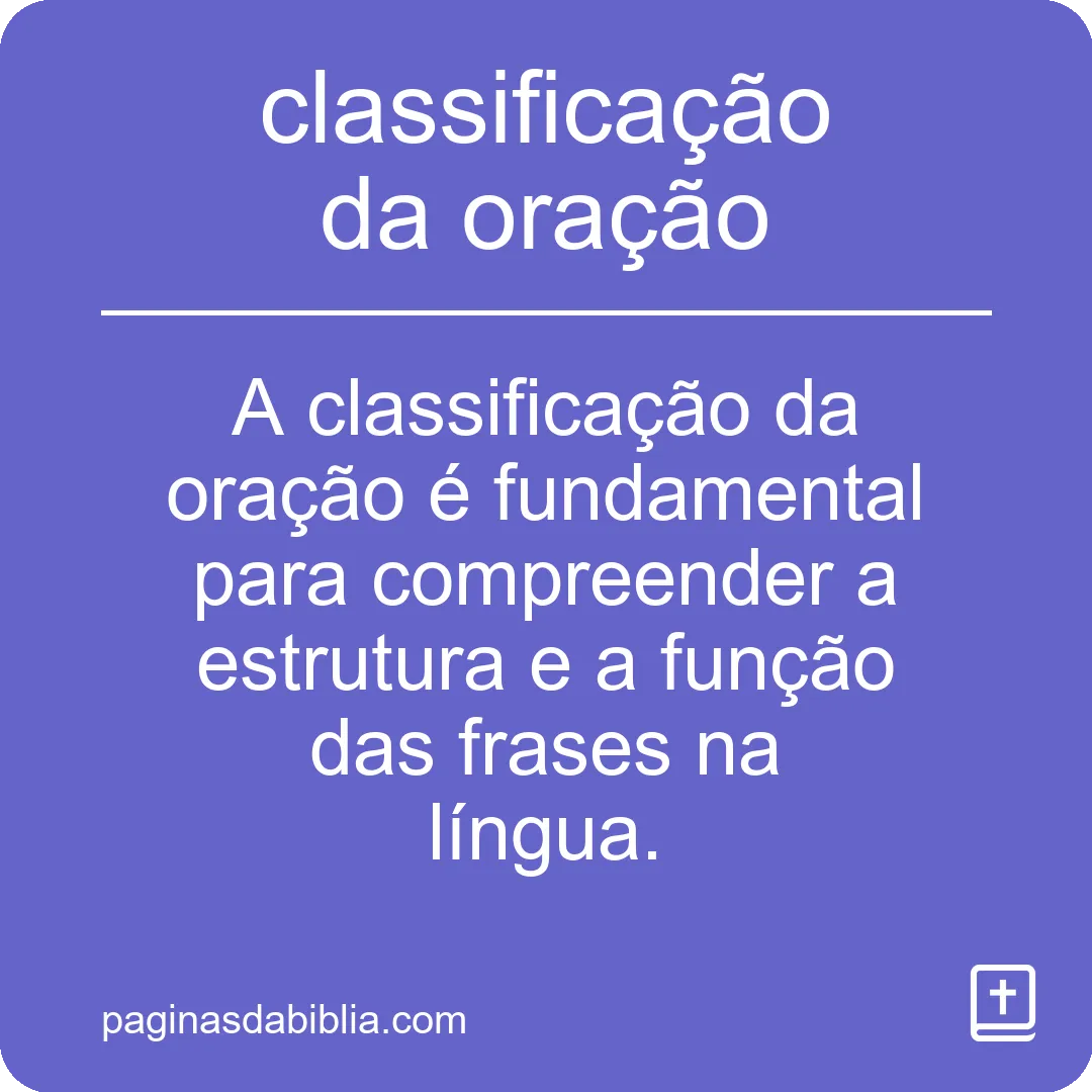 classificação da oração