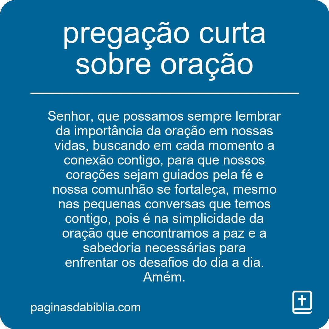 pregação curta sobre oração