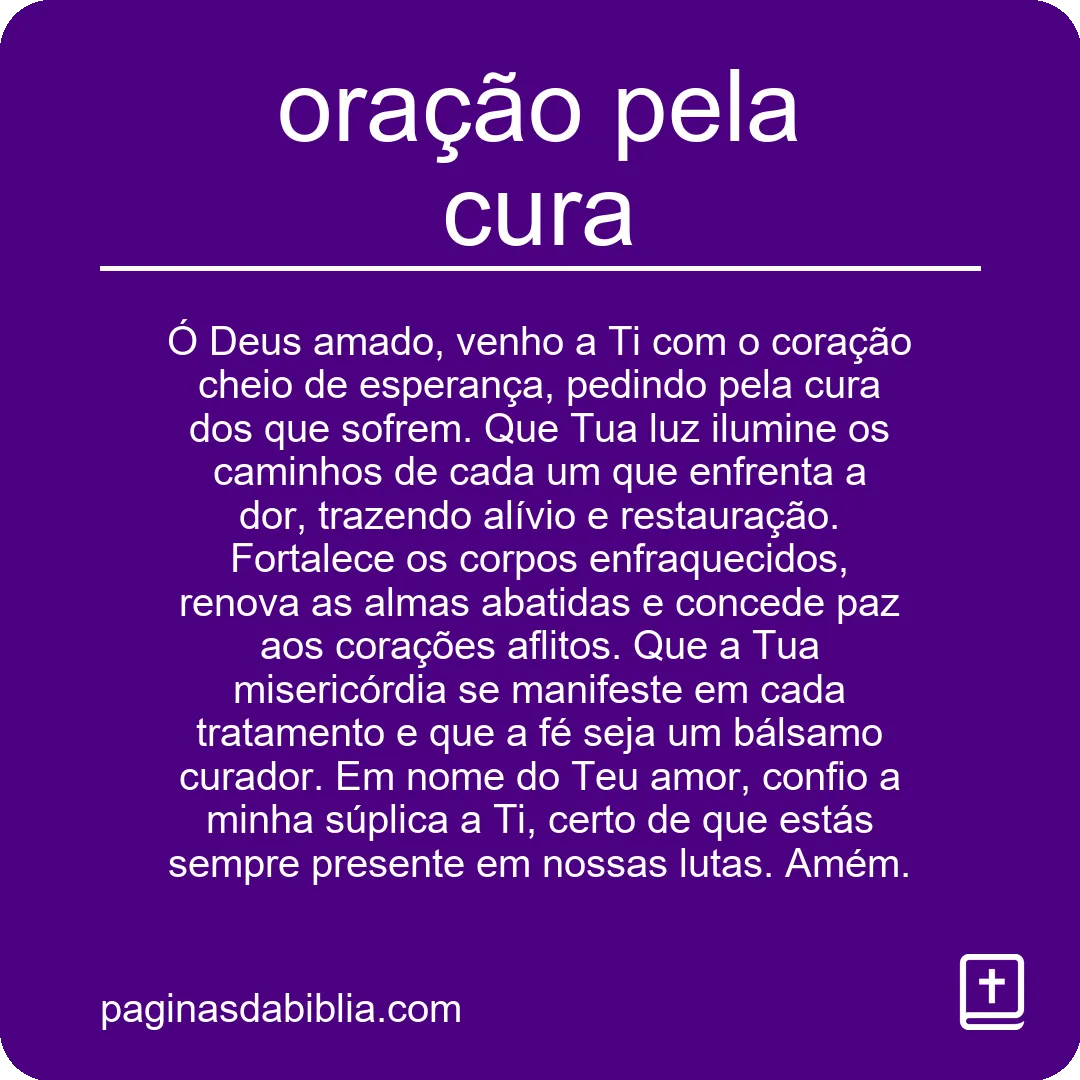 oração pela cura