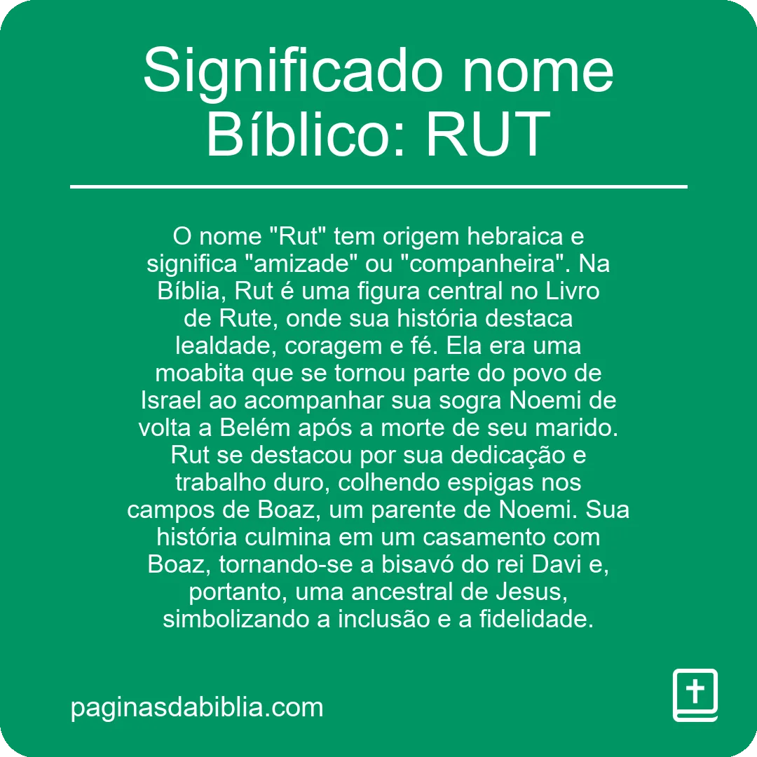 Significado nome Bíblico: RUT