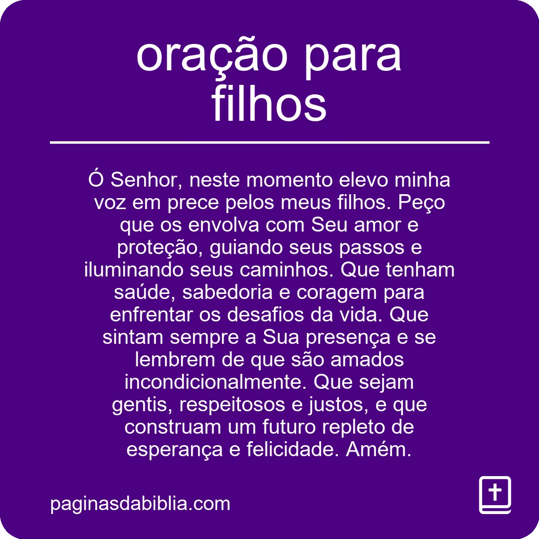 oração para filhos